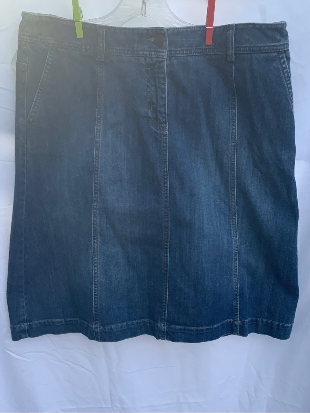 Boden Medium Blue Denim Midi Skirt